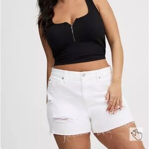 Torrid 3.5'' Relaxed High-Rise White Denim Short NWT